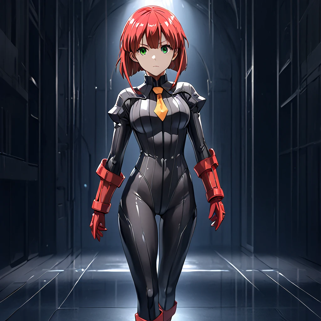 Gwendolyn_Tennyson, 1girl, solo, neon genesis evangelion, plug suit, mecha, factory, detailed background <lora:gwendolynTennysonBen_v10:0.65>
