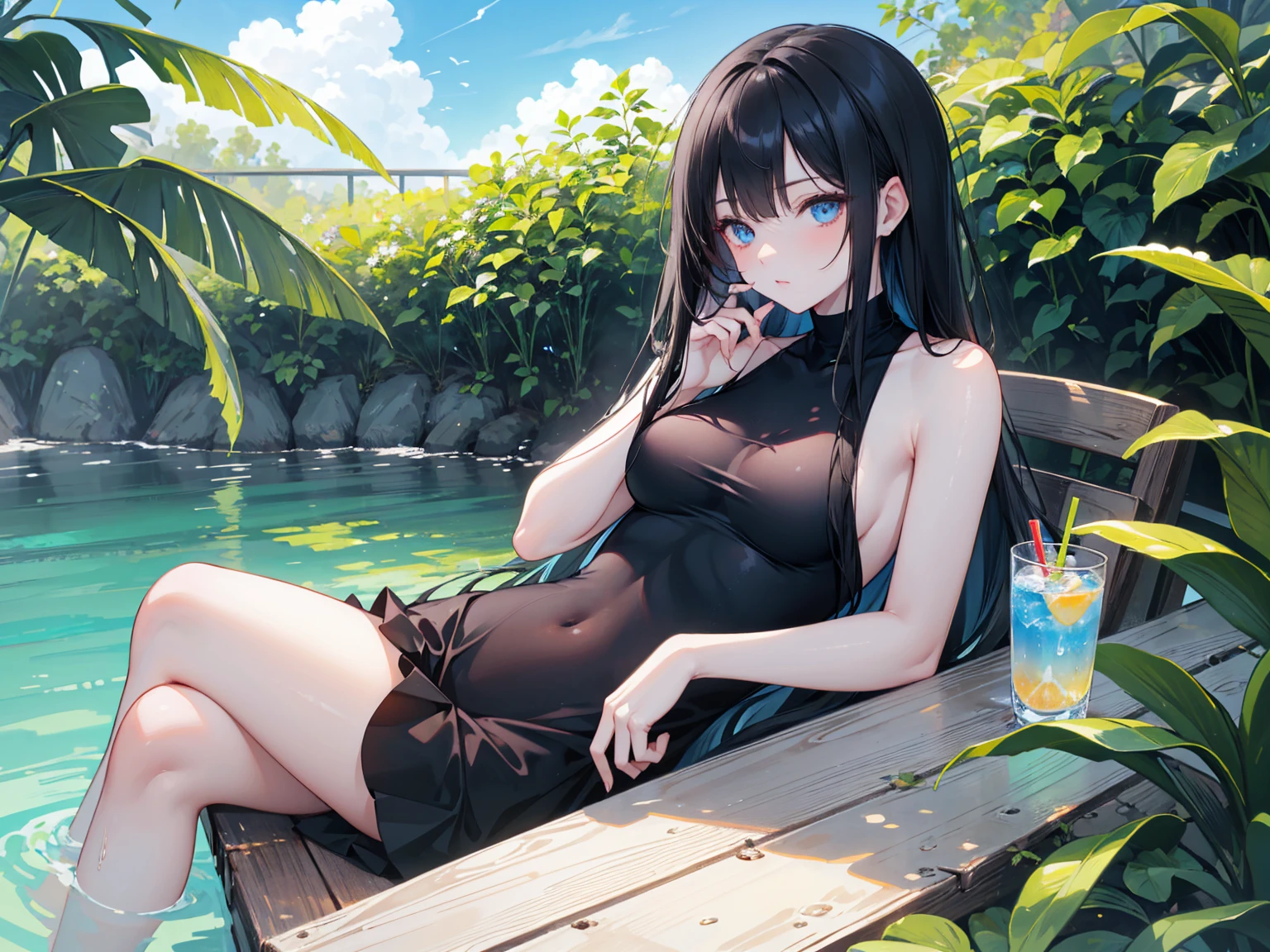 girl, sitting , loetard
