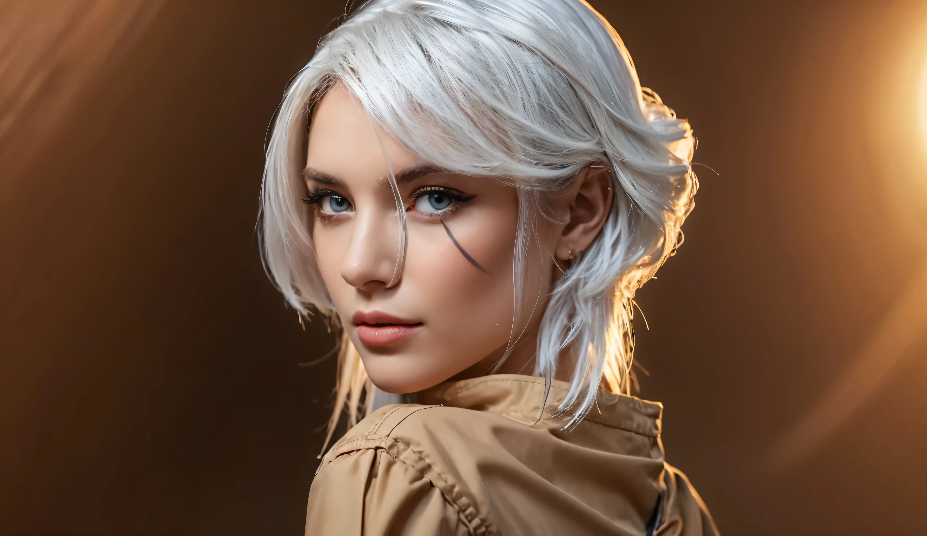 Western human woman with white hair