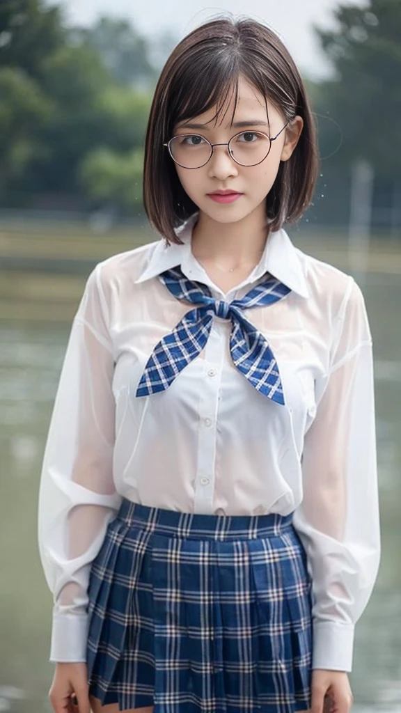 Photorealistic, masutepiece, Best Quality, Raw photo, 1girl in, Solo, Long hair, Brown hair, Detailed face, alluring face, Sweater that kills virgins, medium breasts, Dynamic Pose, Looking at Viewer, From below, Detailed background, fine detailed, intricate detailes, Ray tracing, depth of fields, lowkey, nffsw, naked portrait, nude photography, shiny nipple, show armpit