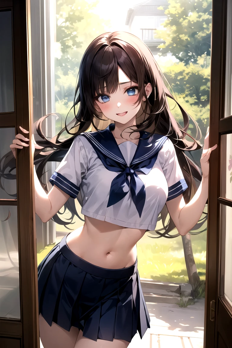 Very sweet and beautiful girl,Teenager,(sehr detailliertes, beautiful face and eyes:1.2),seifuku,Smile,(Marineblauer plissierter Minirock),
Cowboy-Schuss,(Look back,from behind),Nach vorne lehnen,von unten,white panties,
many European houses with red roofs,(City overview),detaillierte Landschaft,
schwarzes Haar,(best quality,Meisterwerk:1.2),Komplizierte Details,extremely detailed,8k resolution,Allein,Natural light,
Haare flattern im Wind,Beautiful detailed sky,