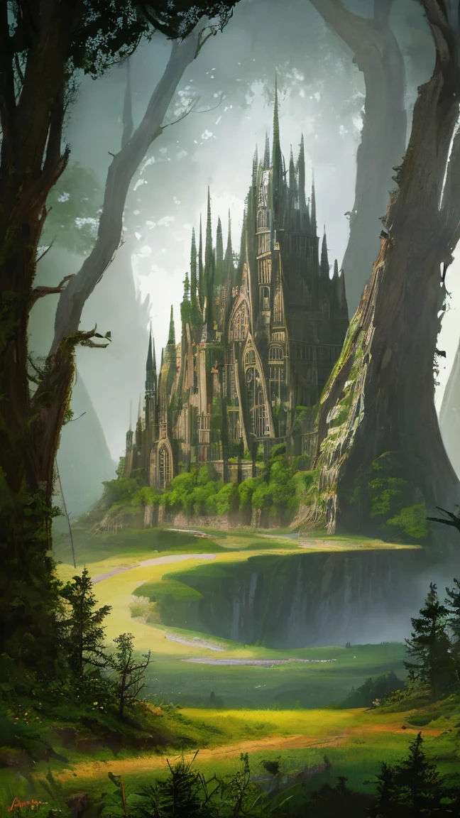Masterpiece, best quality, high resolution. Fantasy forest landscape