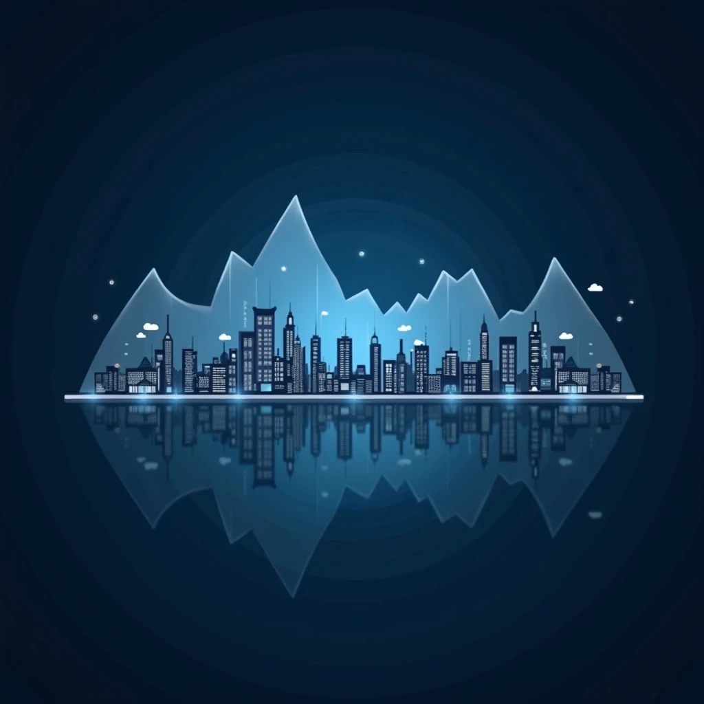 . The image is a dark blue background with multiple constructed images. The overall composition of the image is professional and clear . and the background light gives the impression of a city and the colors are rich and clear, with dark blue tones and white and gray colors. The image design is professional and aims to display in an attractive manner .