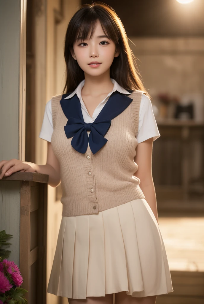 (best quality,4k,8k,highres,masterpiece:1.2),ultra-detailed,(realistic,photorealistic,photo-realistic:1.37), ((classroom, a peasant school girl, she wears dress, solo, shy)), ((very large bust size for her young age, 13 years old)), she wears beret, she wears no bra, braided red hair, pale skin, full body view, showing body , undressing