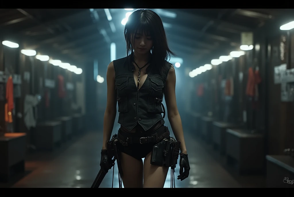 Here is an anthropomorphic female cyborg, located in an abandoned bunker. Her artificial body is intertwined with metal panels, tubes and wires, giving the impression of a high-tech creature.
She stands in the center of a small room, surrounded by concrete walls and darkened corridors. Dilapidated furniture and scattered debris indicate that, that this place was abandoned many years ago. However, despite the devastation, cyborg woman stays calm and focused, as if exploring and learning about this abandoned world.
Her look, which combines human and machine, stares ahead, as if she is waiting or looking for something invisible to the ordinary observer. Her face is devoid of emotion, but in the pose one can feel inner strength and determination.
The whole image of a cyborg woman in this gloomy and abandoned bunker creates an atmosphere of mystery, loneliness and technological superiority over human nature.