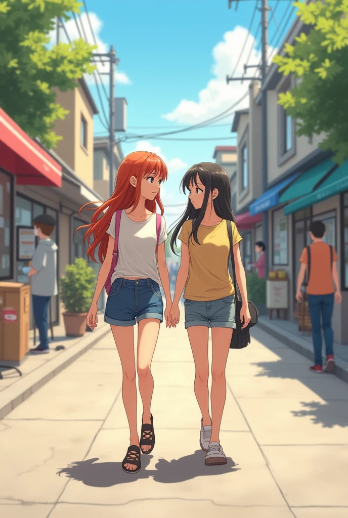 itsukinakano, Itsuki Nakano, bangs, blue eyes, Hair between the eyes, Ahoge, Redhead, star \(symbol\), hair ornaments, star hair ornaments,Red Tank Top,Long skirt,Heeled Sandals,Walking,smile,blush,Open your mouth,Eating ice cream,Holding ice cream in one hand,whole bodyがイラストに入るように,
break outdoors, 海岸通り
break looking at viewer,whole body ,
break (masterpiece:1.2), Highest quality, High resolution, unity 8k wallpaper, (figure:0.8), (Beautiful attention to detail:1.6), Highly detailed face, Perfect lighting, Highly detailed CG, (Perfect hands, Perfect Anatomy),