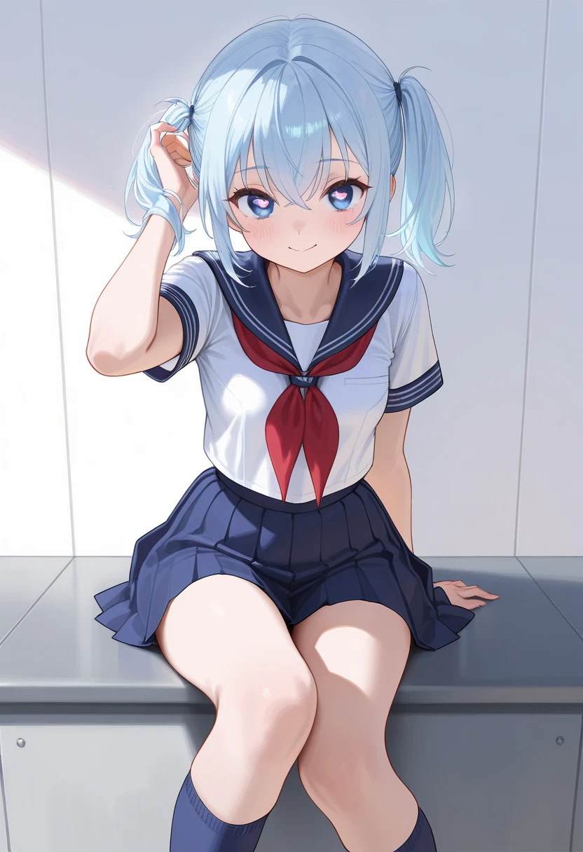(super fine illustration:1.2),(masterpiece, 8k), (best quality, high quality:1.4), perfect anatomy, hyper detailed, ultra detailed,masterpiece background,beautiful detailed background, v8k wallpaper,perfect design,award-winning art,atmospheric,
BREAK, 1 beautiful girl, ( girl),Solo,(Cute:1.5),(Chibi:0.6),(kawaii:1.5),(:0.5),BREAK,(17 years oldautiful girl,Very detailed,colourfull,highest details,Clear skin,Beautiful skin,Shy,Very detailed,colourfull,highest details,BREAK,Clear skin,Beautiful skin,Shy skin,BREAK,(Heterochromia,blue eyes,Green eyes, Eye Highlights,The first hyperfine stars:1.45),star eye silhouette ,BREAK,(pale blue hair, Medium length:1.4),(side ponytail,A little curly hair,Princess Cut, crossed bangs:1.3),(large breasts,Beautiful breasts(best quality face),(Top quality glowing eyes),(The best smile,:D:1.45),
BREAK white ribbon,((white shirt)),((gym navy blue clothes)),white sox,standing,whole body,High five,school classroom,
BREAK,wakame,wakame,wakame,(from below,cowboy shot:1.5) , hanging breasts, nose blush, heavy breathing, steam, ((:o):1.2)
BREAK,(Blurry background:1.3),(absurderes, hight resolution, Super Detail Art),cel shading,Clear Color, Lonely optical effect, Beautiful pictures, Bright glow, mystic atmosphere,(Close-up of girl:0.8), Mystical light particle effect,manga influence, clean line drawings