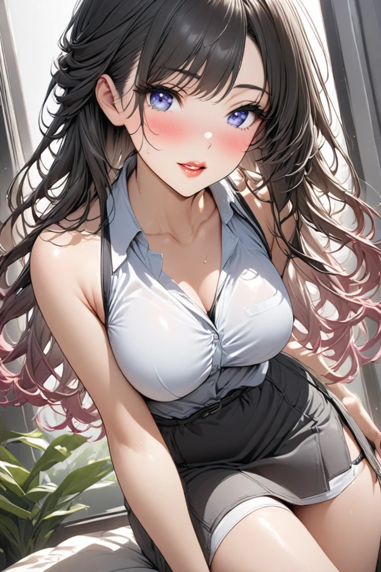 (Masterpiece: 1.3), (Maximum resolution: 1.2), (Ultra HDTV: 1.2), Cinema light, Ultra HDTV, (Detailed eyes and skin), (Detailed facial features), HDR, 8k resolution, Sharp Focus: 1.2, Perfect style, beautiful face, accurate, anatomically correct, highly detailed face and skin texture, detailed eyes, brown eyes, double eyelids, thin eyebrows, glitter eyeliner: 1.2, natural cheeks, glossy skin, fair skin: 1.2, shiny little necklace and earrings, (glossy lips: 1.4),
BREAK
first-person-view, Wearing a see-through High , (embarrassed:1.2), (blush:1.2), Innocent and Cute girl, (ponytail in high position, wavy hair, Light brown hair, bangs flowing diagonally), medium long hair,
BREAK
(Full body shot: 1.2), (from below:1.3), (focus on legs), ((Very intimate relationships: 1.2)), (medium large breasts:1.1), ((Standing with one's leg cross)), (Pose that a little liftskirt:1.2)),
BREAK
(((In the classroom: 1.2)), (looking down at viewer:1.2)),