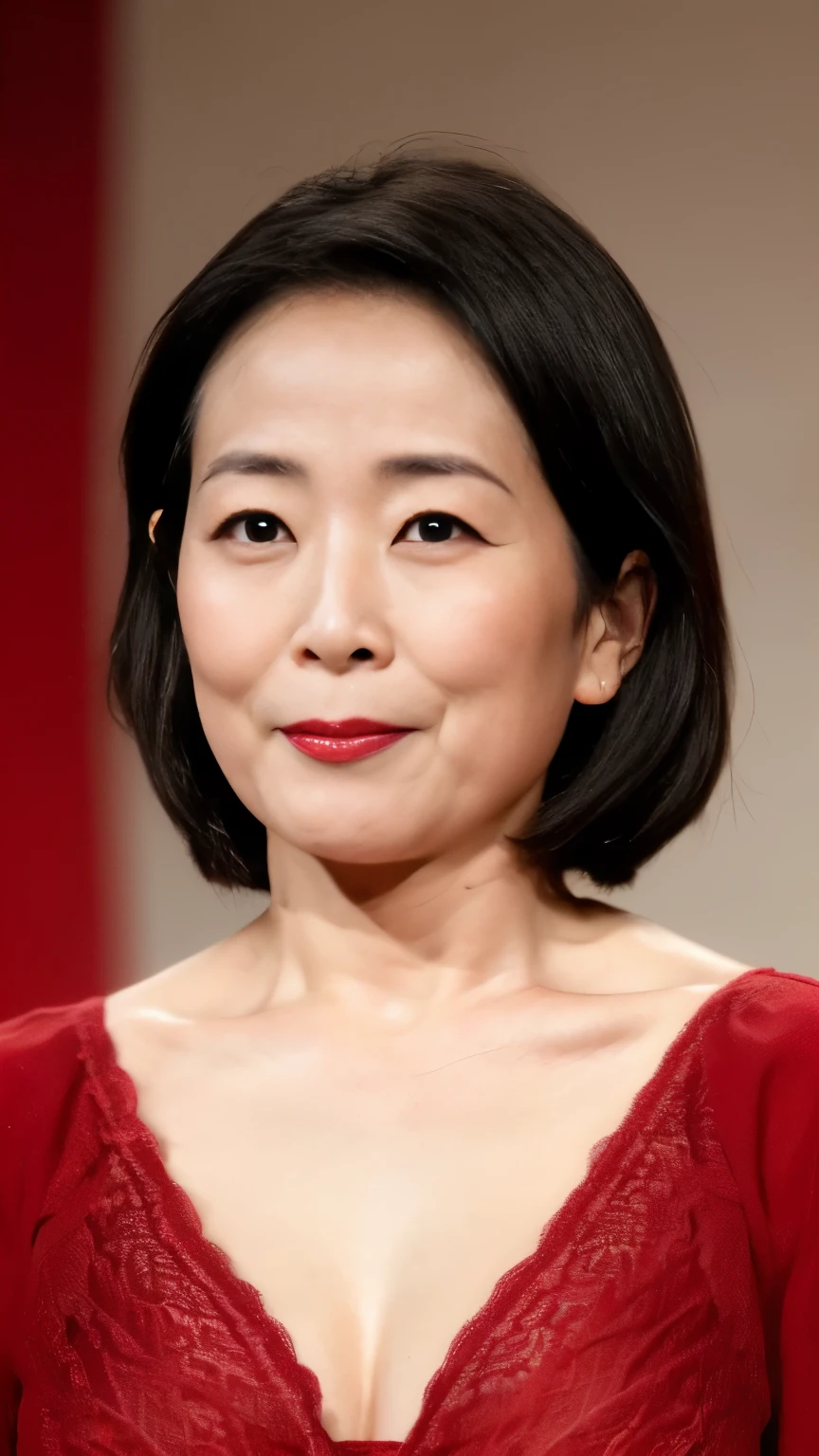 (((raw photo:1.5))), (((  depth of field:1.5))), ((( The Greatest Masterpiece))), (((16k:1.5))), ((( best quality :1.5))),  Deep Focus , ((( high resolution:1.5))), (((ID photo composition:1.5))),  (((Uchihara Michiko :1.5))), ((( is in focus on the face:1.5))), (((Clear contours))), Professionally filmed, ((( late elderly :1.5))), No discomfort, (( Accurate Description )), (((Lewd facial expression:1.5))), ((( lingerie:1.5))), ((( sexyなブラジャーを着ている:1.5))), (((Alone))), wife:1.2, Aunt:1.2, Chinoiserie , Older Mature Woman,  red background , gravure, (((An expression full of anticipation:1.5))), (( Center of screen)),    beautiful faces, (((Bright red lips:1.5))), Properly drawn lips,  red lips,  flashy makeup , From the chest up, Masterpiece,  best quality ,  More details,  photorealistic,  More details細なスキン,  COMPLETE ANATOMY, ( The Greatest Masterpiece:1.6), ( positive), 280 year old , huge breasts, Draw the upper body:1.3,  mature pornstar,  Charming,  sexy, Chromo white skin, Stare straight at me , 