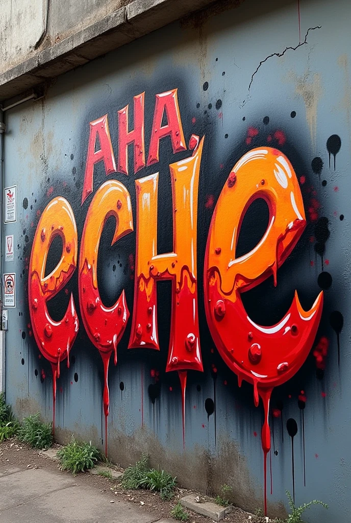 Great graffiti that says Aha, Eche , disgusts