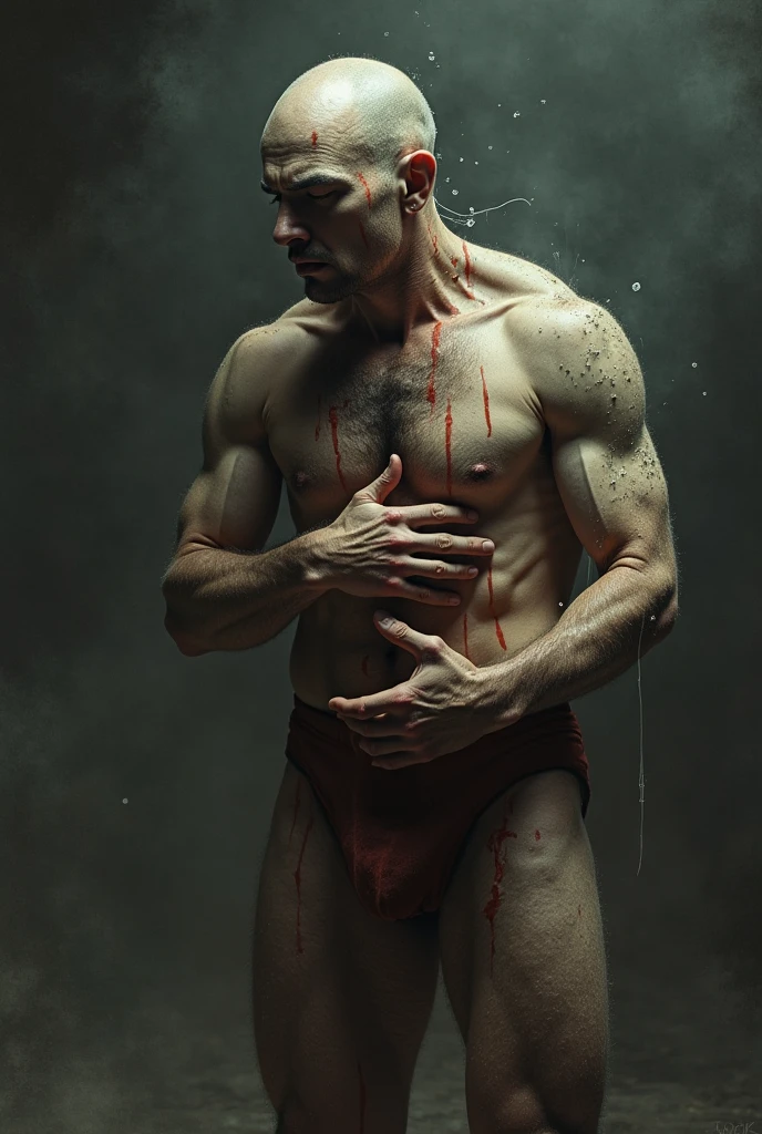  The man's symptoms, such as walking on his hands and eating with his feet