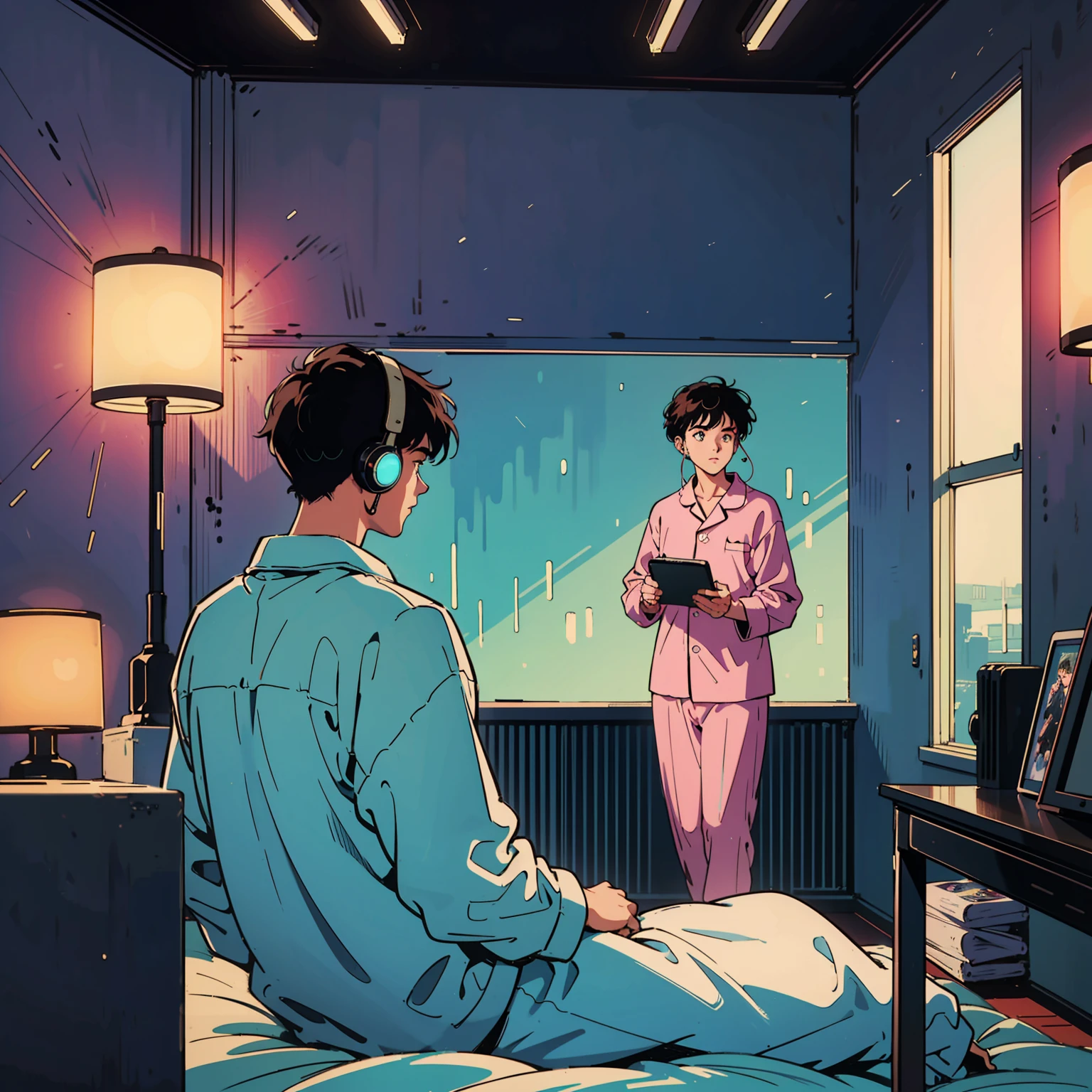A trans age boy about 18-19 years old, top surgery scars, twink, submissive, looking up, naked and wearing only thigh high socks, cum slowly dripping from his hole, laying on comfortable bed,