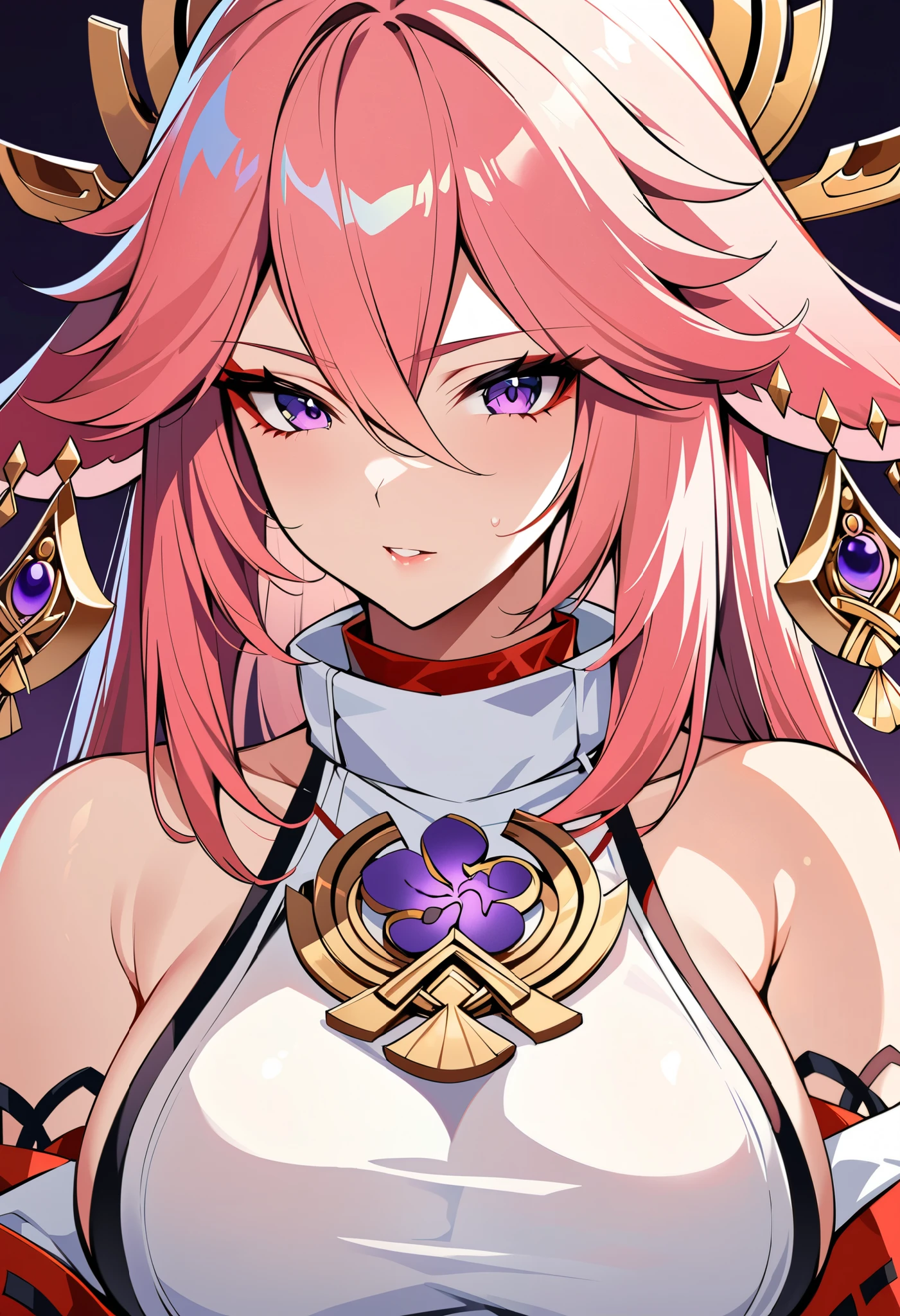 yae miko, female focus, large breasts, high quality, high resolution, 4K quality, extreme detailed