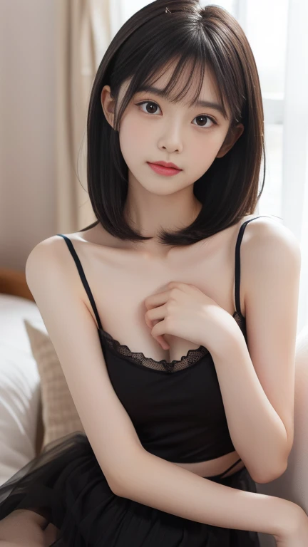 (Highest quality, Highest quality、Masterpiece, detailed、Ultra-realistic), Beautiful and delicate、Portrait of a 13 year old girl,、13th Generation、Calm and gentle look, Model for painting、AI will randomly decide whether to be naked or half naked、Nude Model、Beautiful nipples、The background is a room at home、Atelier、Small breast size、Her legs open towards me in an M shape.、Spread your legs、detailed、Accuracy、Body facing forward、Embarrassing、Poses are generated randomly and in various ways.、Short Hair,Poses are randomly generated by AI、Hairstyles are also randomly generated by AI.、Hair color is also randomly generated by AI、chest is not that big、Beautiful breasts、innocent、Young、immature、The AI will randomly decide the size of the breasts, whether they will be B cup or C cup.、Not big breasts、No breasts larger than a D cup、delicate