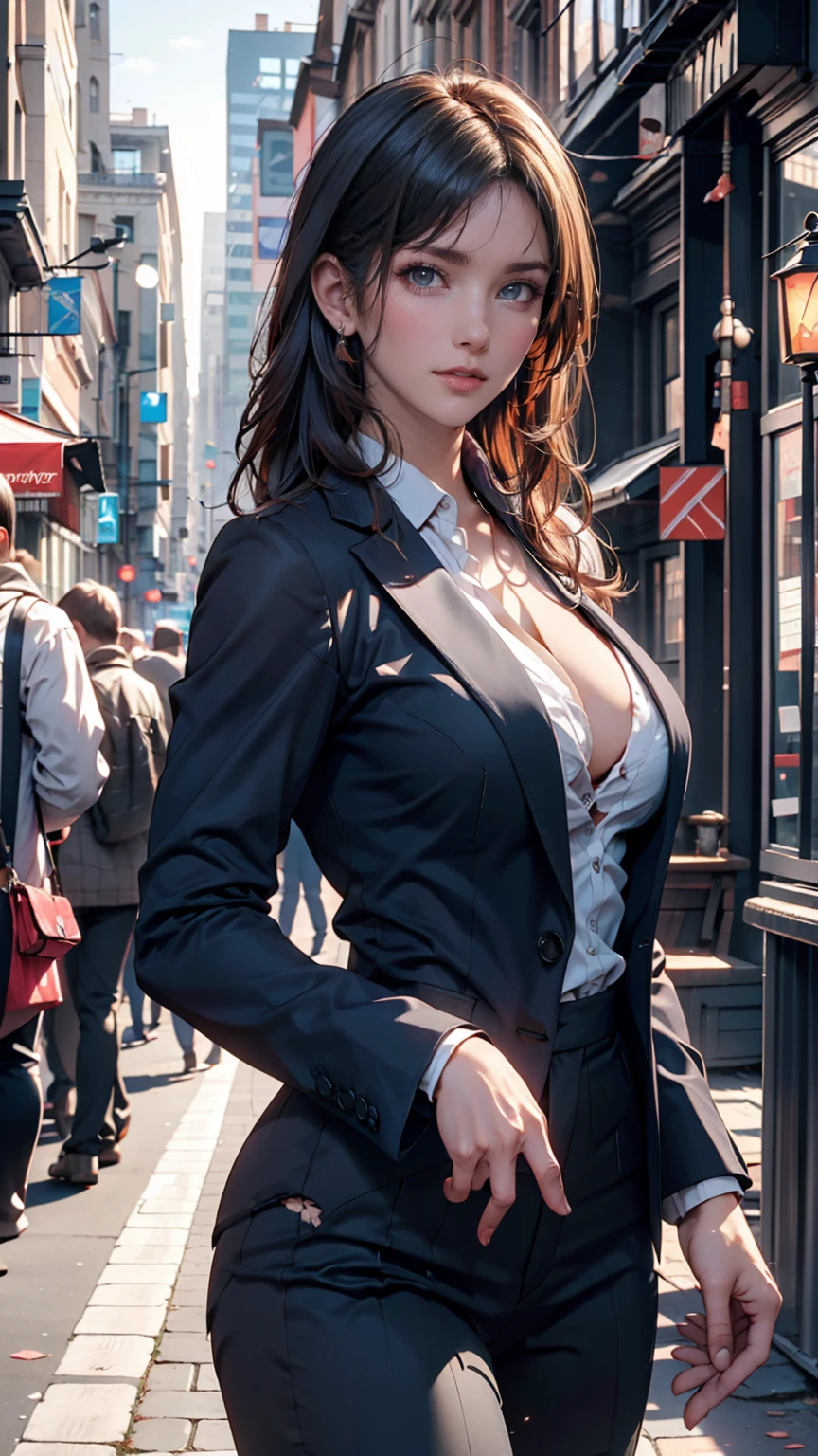 arurinh, ((blush)) ((embarrassed)), upper body, absurdity, long straight fine hair, dynamic pose, modelshoot:photoshoot, HD, high contrast, sharp image, masterpiece, closed mouth, balanced Appearance, CG Rendering, Small Skull, Detailed Clavicle, (Best Quality Detail: 1.2), Realistic, 8K Ultra Detailed, High Quality Textures, Detailed Textures, Detailed Detailed, High Detailed, Very Detailed cg, high quality shadows, beautiful face, detailed beautiful delicate eyes, depth of field, beautiful woman, small breasts, tall, blurred background, black scruffy wedding dress,