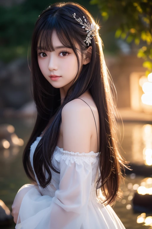 highest quality, 超A high resolution, (Realistic:1.4), One Girl, High nose bridge, Medium Hair, (Outside Bounce), drooping bangs, Flat Chest, smile, (True Face), (22 years old:1.5), Face Focus
