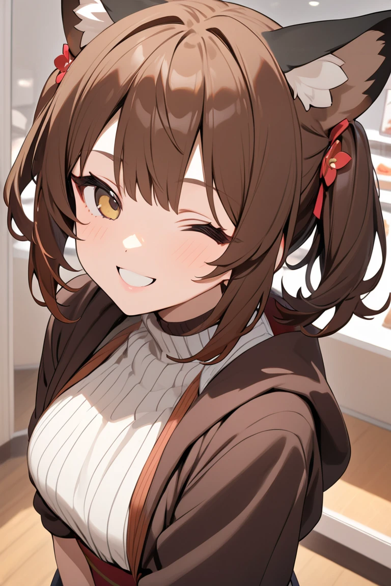 pinki double bun hair,smile,misaka mikoto