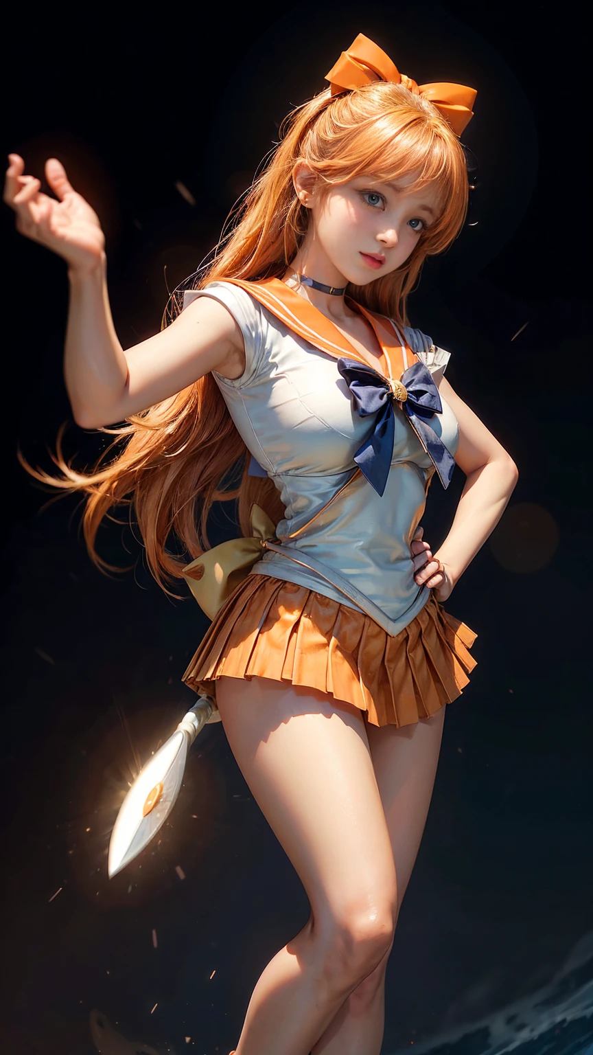 high-level image quality、Sailor Venus Costume、orange colors、Large ribbon on the chest of Sailor Venus、Photo,White panty、Orange high heels for Sailor Venus、rialistic photo、An ultra-high picture quality、Panties showing off a rolled up skirt、rBeautiful armpits、Beautiful white panties、Live-action quality、Crotch wide open、I can see my panties.、Beautiful facial features、beautiful thigh、Ultra mini skirt、sailorvenus、poneyTail、Spread your crotch wide、a close up of a woman in a costume posing for a picture, White panty、Panchira、A sexy、Anime girl cosplay, Sailor Moon Style, Anime Cosplay, Beautiful armpits、Beautiful navel、Sailor Moon!! Beautiful, cosplay foto, Cosplay, Real Photographics, Inspired by Yang J