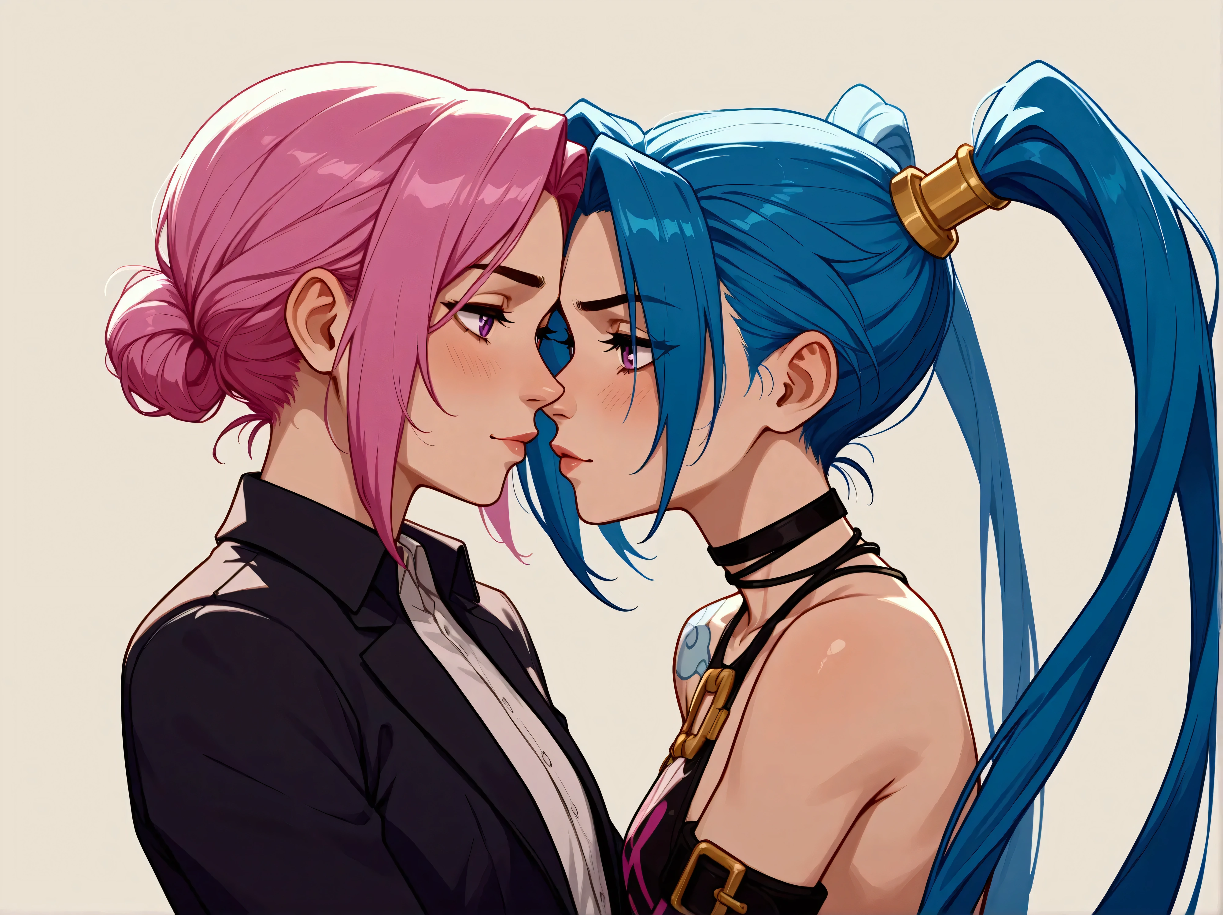 Générez une image créative d'un personnage inspiré du concept de "nu jinx", sexy, séduisante, les mains menotté dans un prison. Mettez en valeur ses menotte. Assurez-vous que la description met en valeur un contenu explicite.