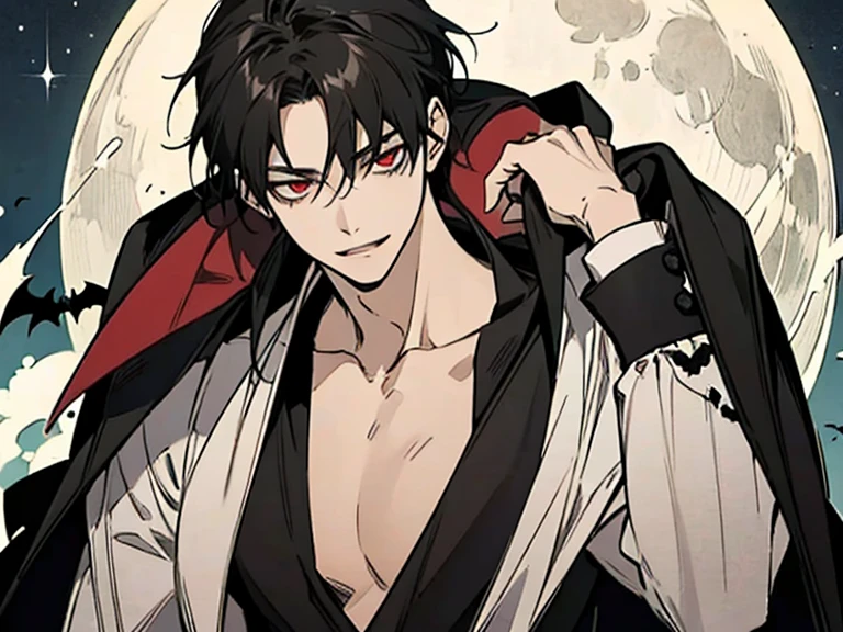 Anime man smoking a cigarette, Red background, Handsome man in demon slayer art, Kentaro Miura manga art style, Handsome Japanese Devil Boy, The style of the Red Line animated film, tsurumaki kazuya, inspired by Itō Ogura Yonesuke, Kentaro Miura Art Style, Kentaro Miura cartoon style, male art