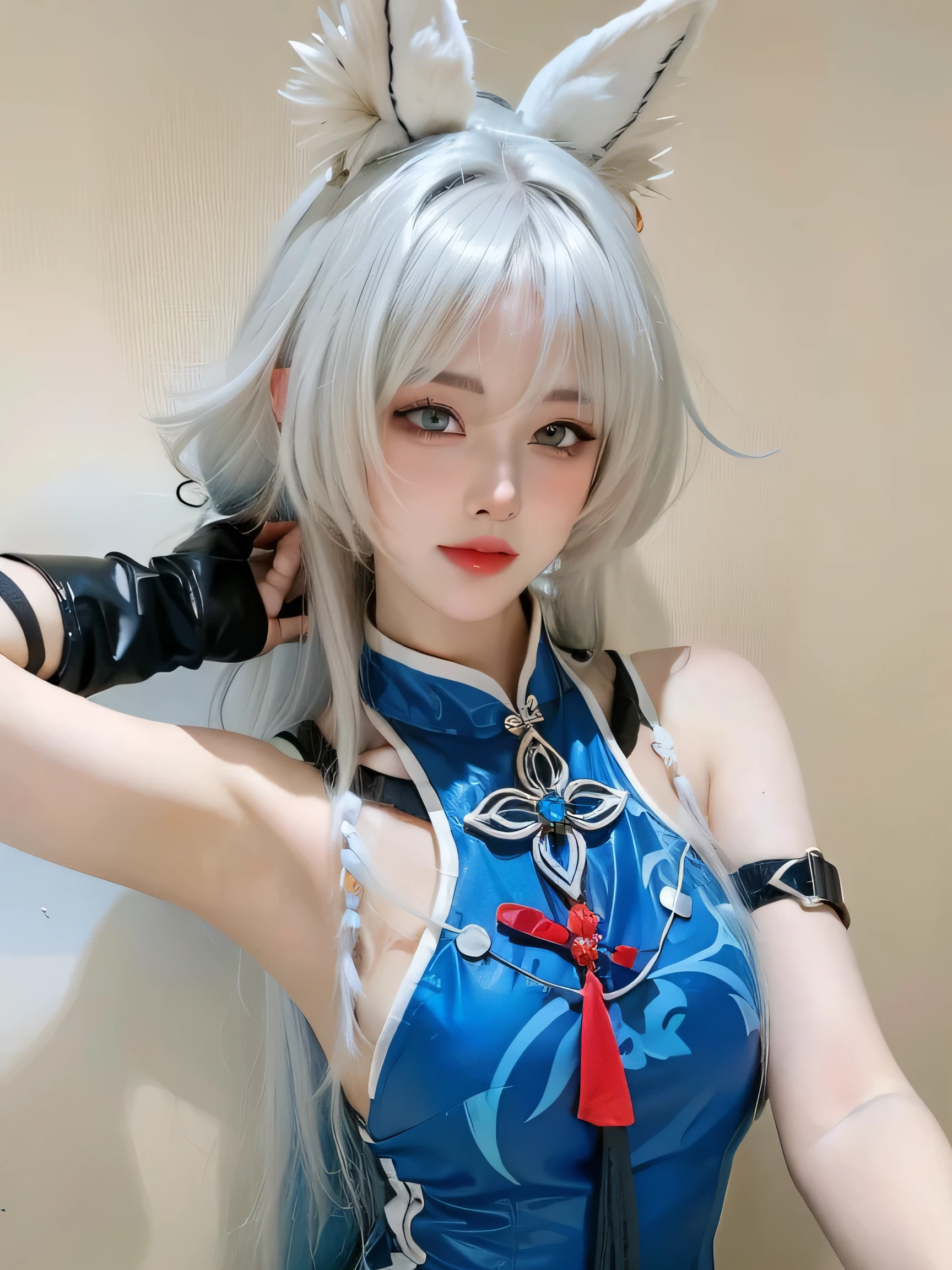 (best quality), (masterpiece), (Ultra-high resolution), (Clear face), （Reality： 1.4）, (perfect lighting),(photorealistic:1.30), anime wallpaper, Guviz style artwork , fantasy cover up to magic , by Yang J, Guviz, beautiful artwork illustration, beautiful digital artwork, beautiful digital illustration, Li Song, beautiful anime portrait, art style at Beauvot,illustration, ethereal and beautiful, highly detailed, CG, unity, 8k wallpaper, Amazing, fine detail, official art, highly detailed CG unity 8k wallpaper,absurd, extremely absurd, large file size, highly detailed , high resolution, very detailed,beautiful girl with details, very detailed eyes and face, beautiful detailed eyes,light on the face,cinematic lighting, 1girl, solo, looking at viewer, Lips wear thick red lipstick,