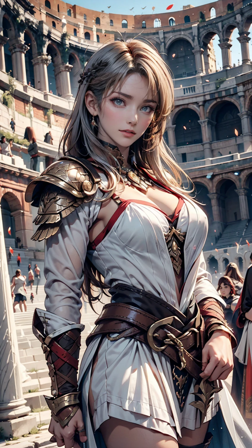 Very beautiful woman、Slender women、(Detailed face)、Realistic Skin、((Holy Knight)), ((Armor made of black))、((((Extremely detailed and intricately decorated armour:1.1))))、(Smooth breast cup）、((Delicate photo))，(Girl Astepeace RAW Photo Details:1.25), (Highest quality:1.6), (Ultra-high resolution:1.5), (Realistic:1.75), 8K resolution, Canon EOS R5, 50mm, Absurd, Super detailed,Cinema Lighting,((Fightfield))、((Fight))、(((White embellished micro skirt)))、(((Crimson high leg panties with lace pattern:1.4))),Thigh-high socks、Shingard、((blonde))、((Curly Hair))、((Drill Hair))、((Wavy long hair,))、ponytail, Cape、Beautiful Armor、(((Has a huge weapon)))、(In combat)、The wind is blowing、((Symmetrical armor))、((((Blizzard))))、(((Lead a large group of knights:1.2)))、banner、(((Battle Scenes)))、((Browsing Caution:1.2))、(((I can see her panties:1.4)))、、((Skirt lift in the wind:1.4))