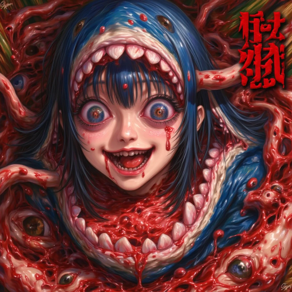 Asian school girl is being raped by ((too many wet tentacles)) covered with saliva