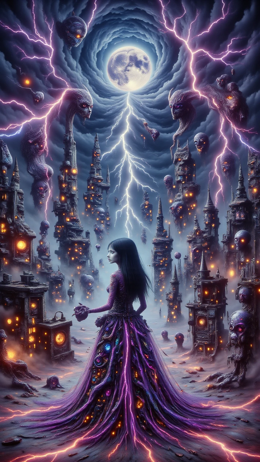 masterpiece, (textured skin), best quality, gorgeous beautiful, (a beautiful girl,goddess of death,)in underworld,detailed clothes,large breasts,narrow waist,, (beautiful face), cinematic lighting, (fantasy anime art ),