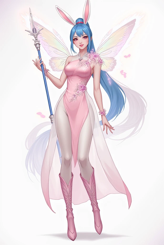 anime girl with pink hair and fairy wings in a pink dress, astral fairy, angel knight girl, anime goddess, aion, anime fantasy illustration, magical girl, fairy, faerie, angelic, full - body majestic angel, angel girl, angelical, anime fantasy artwork, beautiful fairy, beautiful angel, tall female angel, pixiv