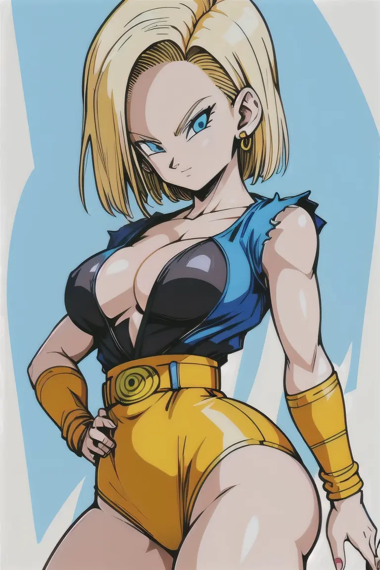 Android No. 18 shows Vegeta her tits in her battle, hot, sexy