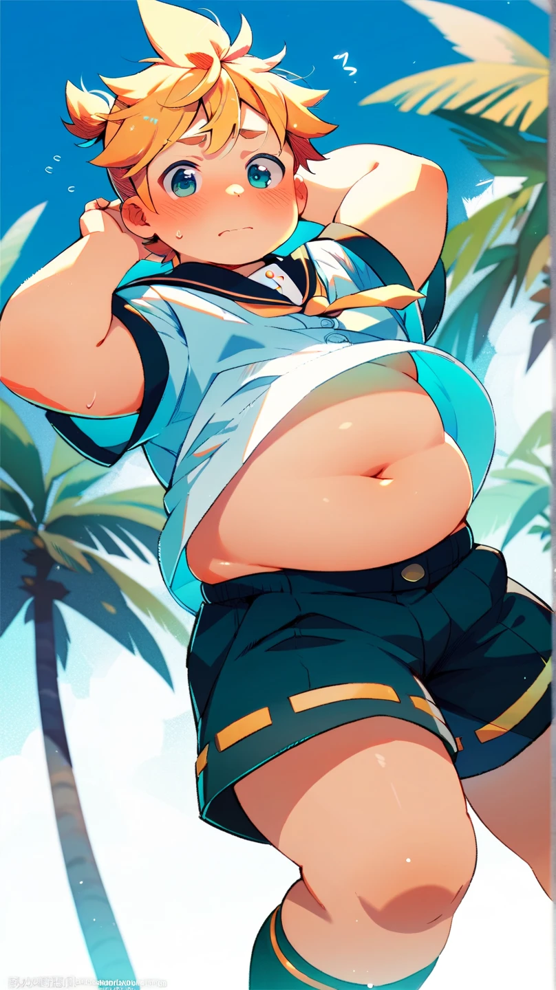 (androgynous), (boyish), beautiful, (very short hair), (pudgy face), (thick), nipples, (へそ), (ikemen), (boyish), (handsome), (chubby), belly, (beefy)