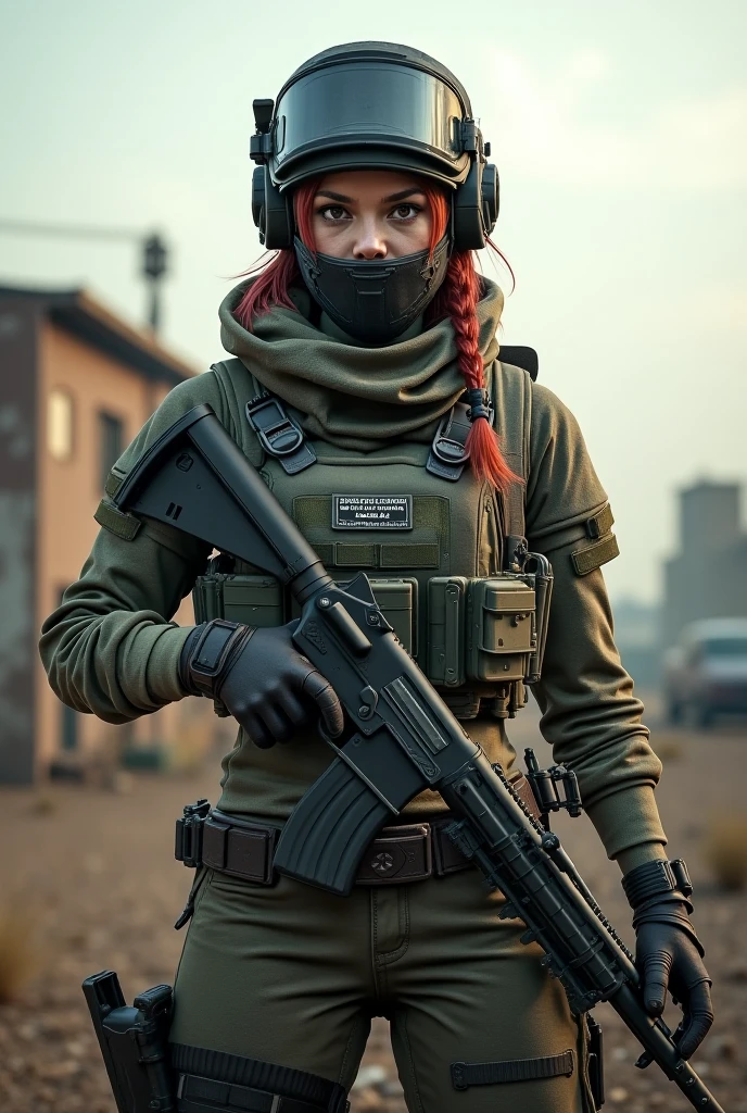 (masterpiece, best quality:1.2), <lora:ela_(rainbow_six_siege):0.8>, ela_(rainbow_six_siege), masterpiece, best quality, 1girl, solo, goggles, camouflage, backpack, hat, green hair, goggles on head, headset, realistic, short hair, jacket, upper body, headphones, military, looking at viewer, bag, lips, uniform,