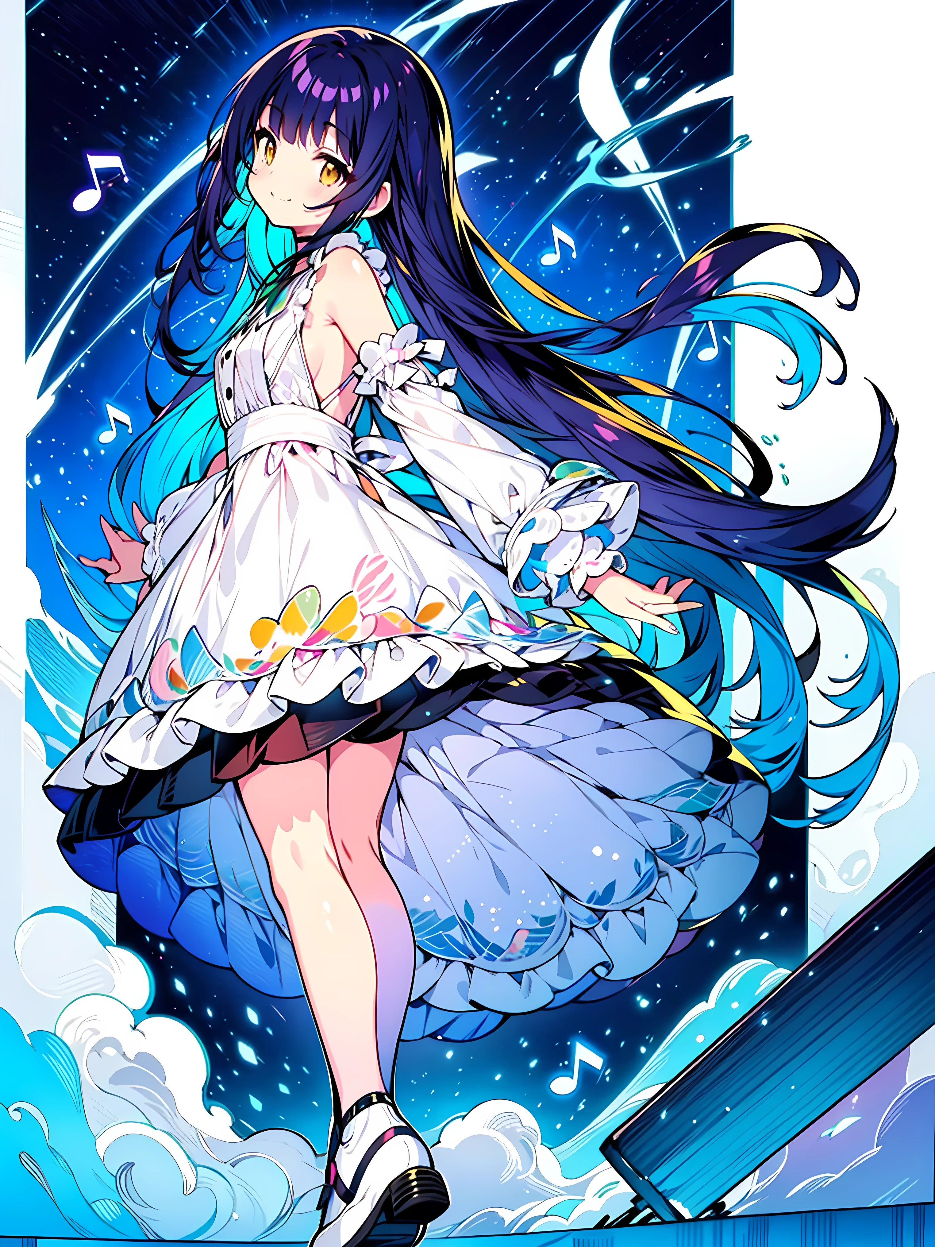 (flat color:1.1),(colorful:1.3),(masterpiece:1.2), best quality, masterpiece, original, extremely detailed wallpaper, looking at viewer,1girl,solo,floating colorful water