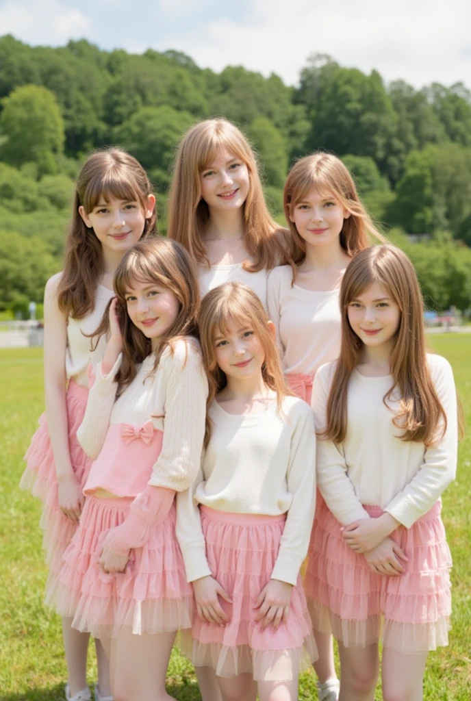 (((Japanese、Pregnant women、Gal、Gal風メイク、5-people、More than one person)))、masterpiece、highest quality,sleepwear,Browsing Caution、Ultra HD、Ultra HD、Japanese、Baby Face、(parted bangs)、(Curly Hair:1.3)、(Blonde:1.3)、Grin,bed, Very detailed and beautiful