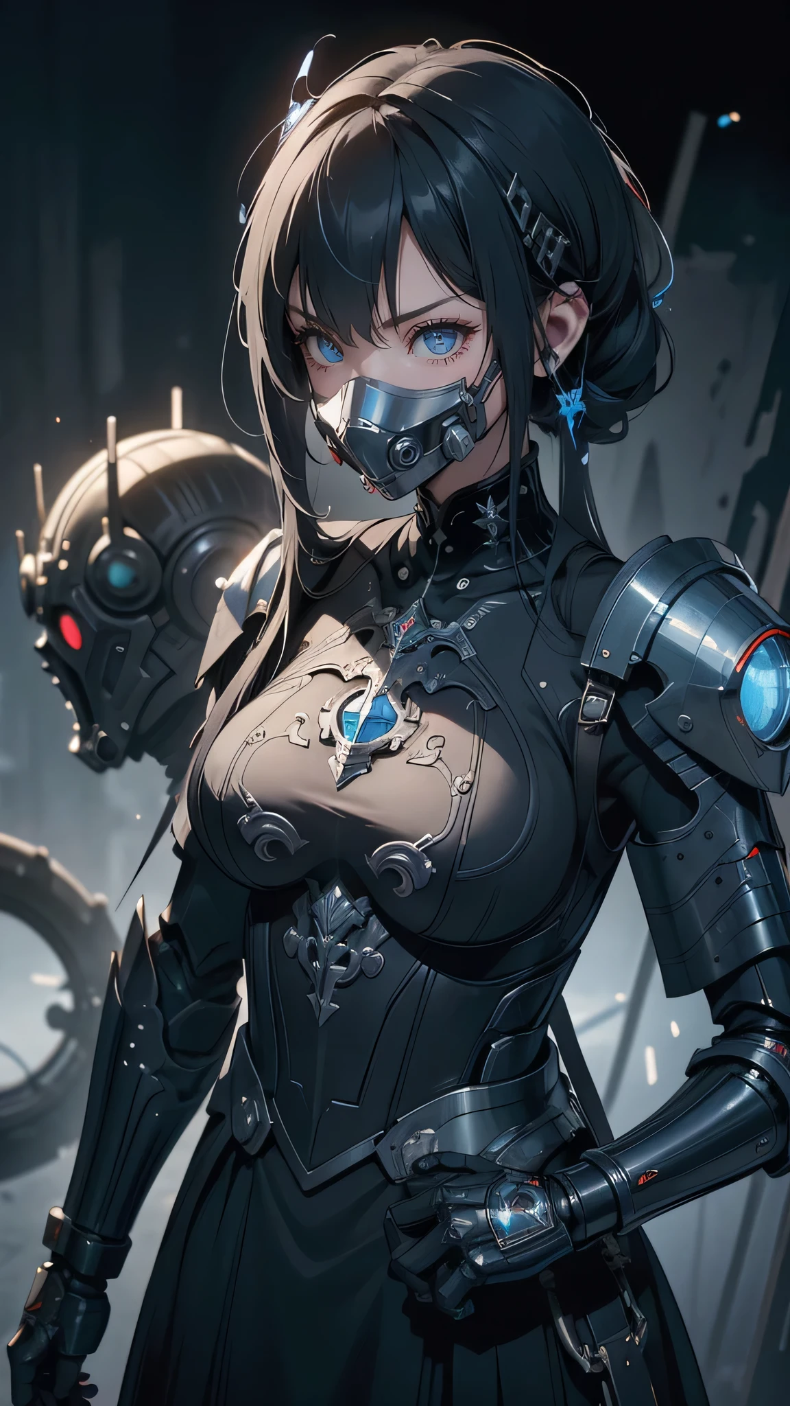 there are many people in helmets and helmets with gas masks, dieselpunk cyborgs, nekro xiii, symmetrical dieselpunk warrior, nekro iii, nekro borja, machine noir dieselpunk grimcore, movie still of aztec cyborg, nekro, highly detailed cgsociety, robot cyborgs