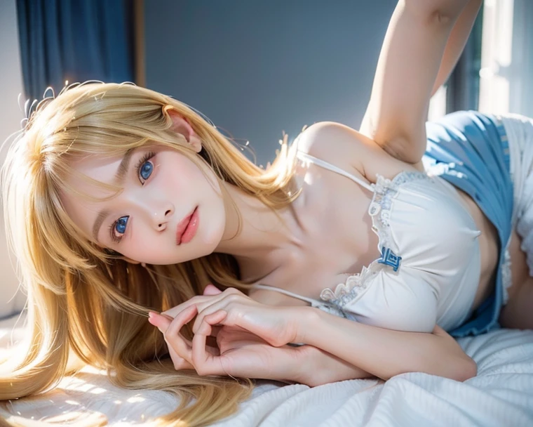 { 1girl, in a dark secret sexual social club, at night, ((lying face down toward viewer)) }, { (masterpiece:1.6), (absurd resolution:1.4), (best quality:1.6), (photo realistic:1.8), (Luminous lighting:0), (Chiaroscuro:1.4), (((low key))) }, { (young, 20 years old),(blushed),(aroused:1.6),(weeping:0),(panting:0),(tongue out), ((oily shiny skin)), ((slender body)), ((blonde)) long hair }, { ((see-through)) ((white fetish costume dress)), tiara }