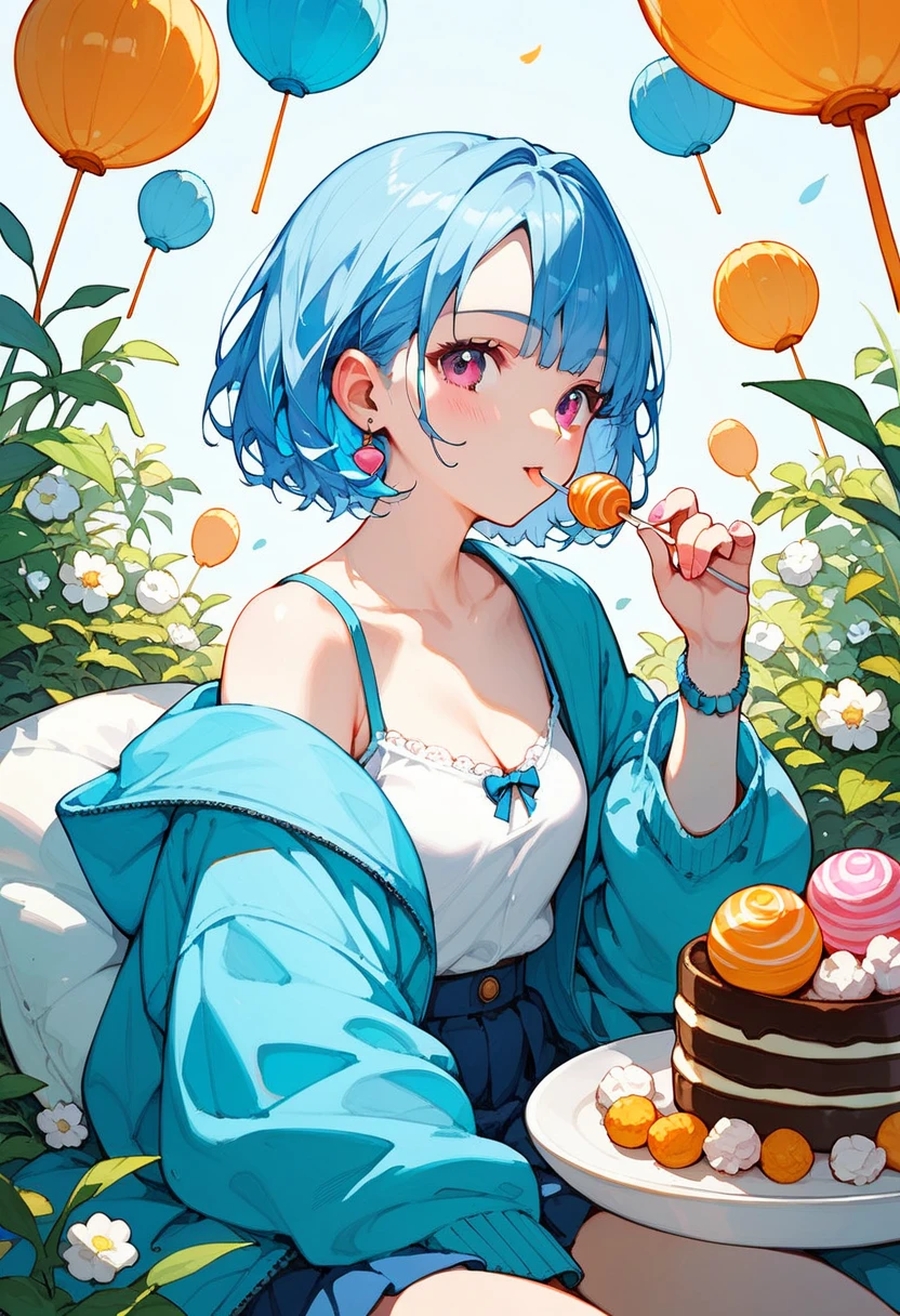 score_9, score_8_up,score_7_up, masterpiece, best quality, A girl eating raw summer vegetables, (eggplant and tomatoes and cucumbers on the table),great joy,Heart,in kichen,BREAK (16yo,detailed face,(darkblue wavy-short hair),parallel eyebrows,middle small breasts),shiny skin,