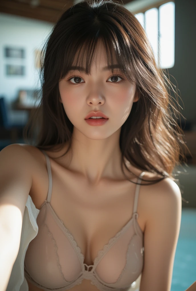 (((Realistic photograph))),全身を写すphotograph:2, beautiful girl, View your viewers, She is naked and wearing a lacy leotard.:1.5,(Cleavage:1.3),ニューヨークマンハッタン50階のホテルのリビングでヨガをするポーズで撮影したphotograph:2.52、(Environment details:1.3),(RAWphotograph, CG unity, photograph, ultra Realistic details, Sharp focus, Detailed skin,4K, High resolution, masterpiece, Highest quality, Realistic, Vibrant:1.2),(32k,16K,8K,4K, 超High resolution, High resolution, Professional, movieのような, movie, dramatic),Look up at the camera:1.33