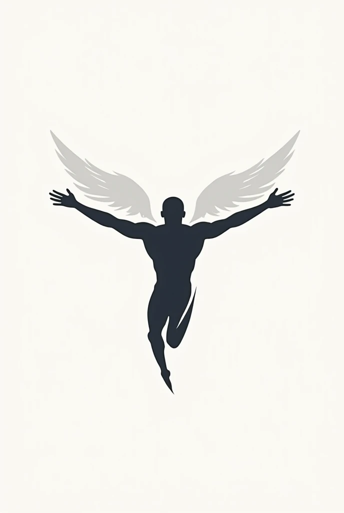 A silhouette of a male dancer with wings depicting freedom and liberation from the shackles of stereotypes.. The wings can be modern or slightly abstract., add artistic effect.