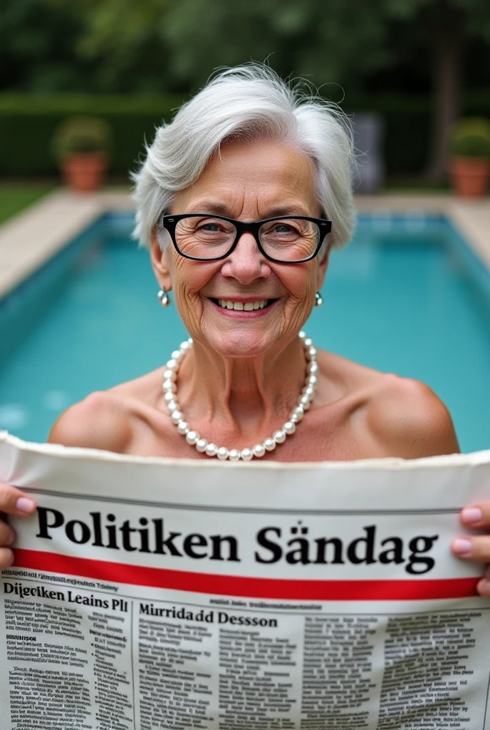 Totally naked 80 year old beautifull elegant naked woman holding big