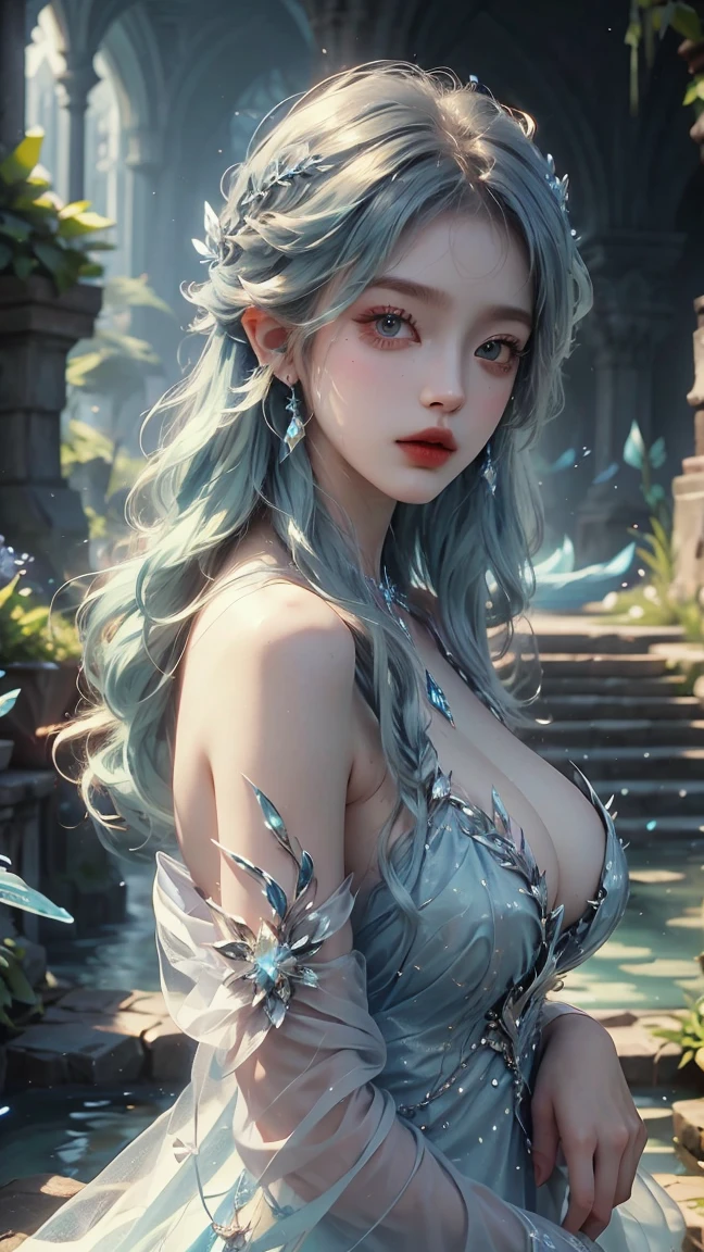 (photorealistic:1.8, highest quality:1.8,8K masterpiece:1.8,High resolution,muste piece:1.8,RAW Photos,cinematic lighting),No split screen, (1 android girl:1.3)、Completely naked、full body tattoo、beautiful big breasts、choker、Body painting with a pop design drawn all over the body、pop art design、cutting edge fashion、new york、special art design、nipple design、Ultra-detailed background depicting a beautiful future、Unknown world、art deco、Future、shine、conceptual art、(Beautiful shining blue-white hair:1.5)