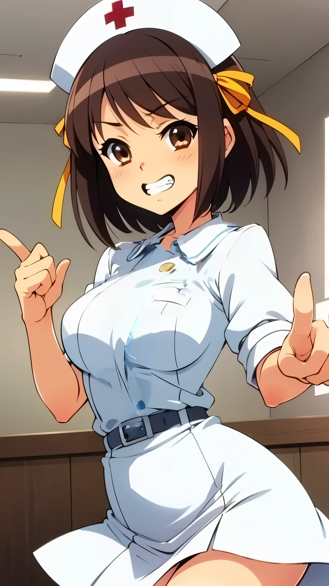 Best quality, ultra detailed, 8k, brown eyes,