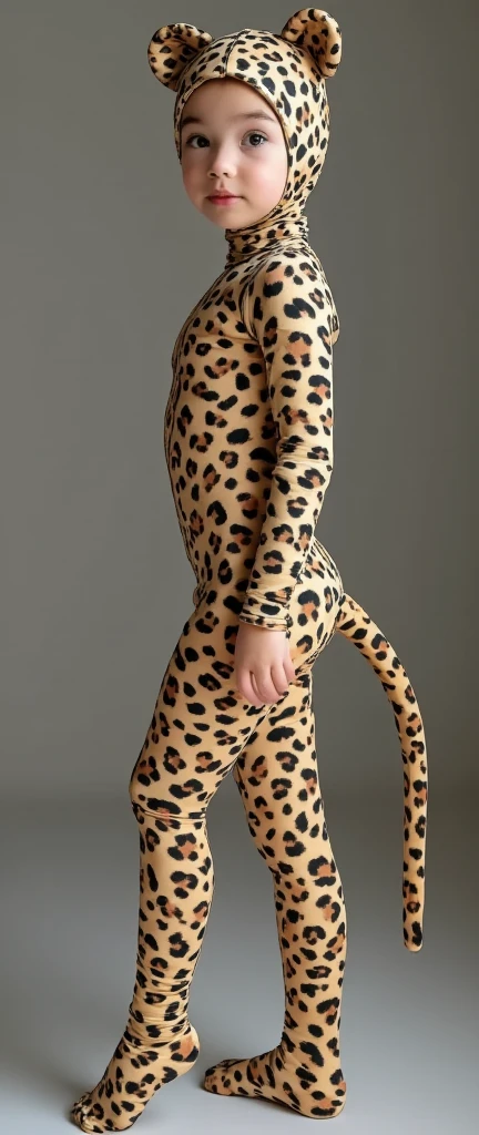 A most handsome and thin   chinese contortion girl  wearing a black glasses wears clouded leopard Lycra turtleneck unitard catsuit covered with large seamless spots.She has a long clouded leopard tail.She always wear clouded leopard Lycra dancewear hijab-like hood.She has handsome cheeks on her face.