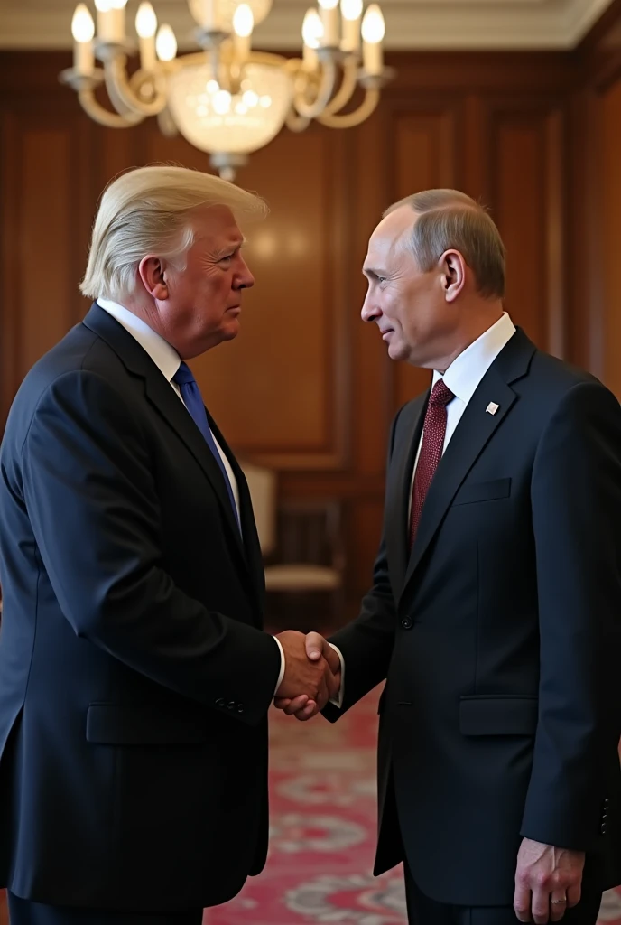 Joe biden and Vladimir Poutine shaking hands