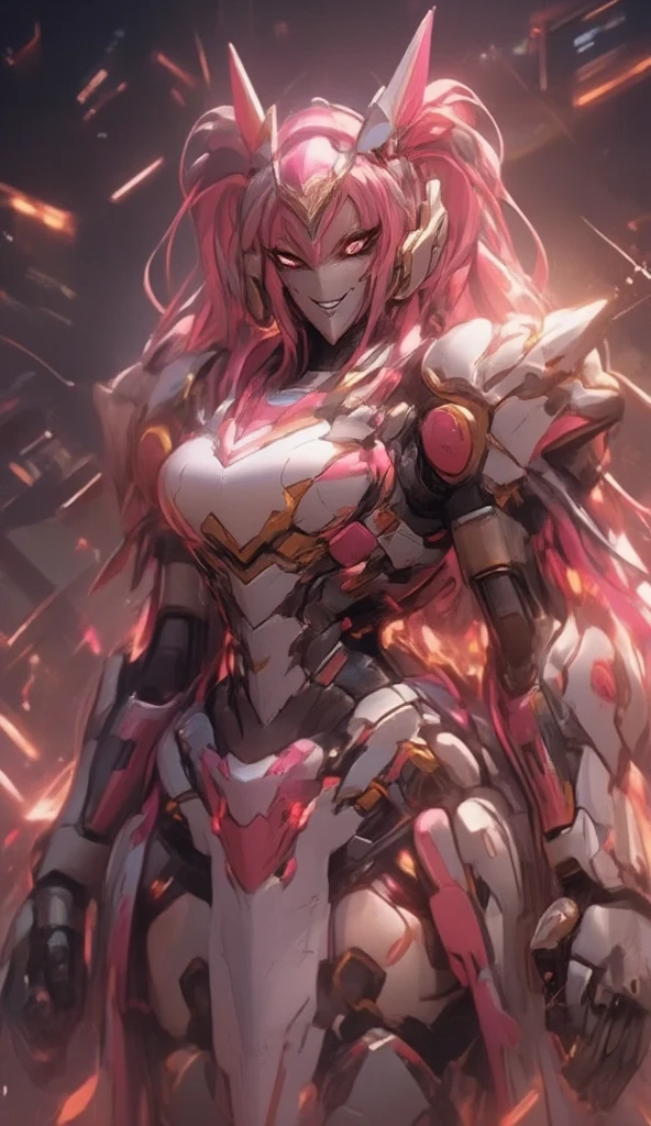 (masterpiece、8K、Ultra-delicate、hight resolution),(((Female Ultraman))),(((No muscles,large Boob))),(her head is tapering,The body is made of red and silver,pink armor,The arms present a streamlined design,On the chest there is a round calculator,Looks tall and thin,The overall shape is streamlined、Modern),posed for photo,high-angle,city ruins,backgroung details,(((full body Esbian))),独奏,(((Huge feeling))),NSFW,Cameltoe,(Dynamic victory Pose:1.2),from below,groin focus,the morning sun,(Erect clitoris:1.3),((Open pussy:1.5)),(wet pussy:1.3),(long pink hair:1.1)