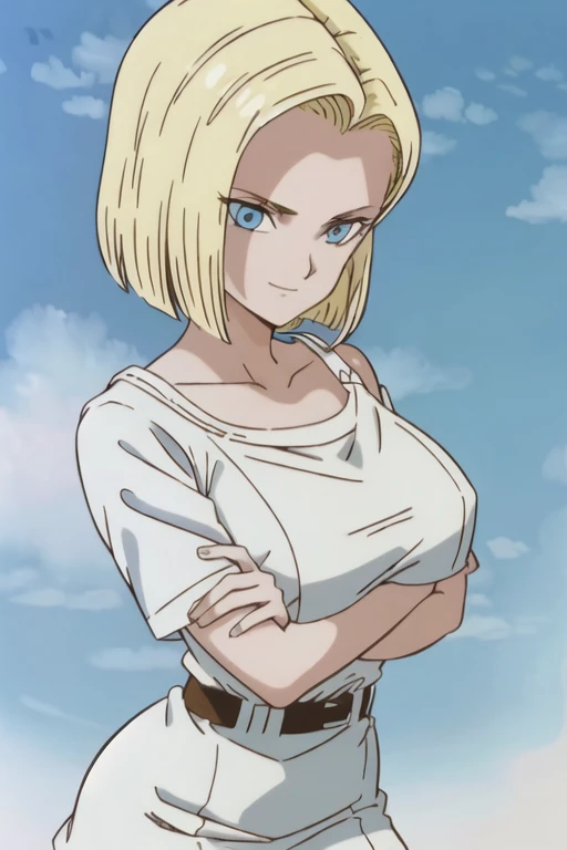 fonte_anime, punctuation_9, punctuation_8_acima, punctuation_7_acima, Captura de tecido de anime, rosto detalhado, android 18, classic appearance, 1 garota, Sozinho, olhando para o espectador, cabelo curto, olhos azuis, cabelo loiro, clavicle, standing, arms at side, Nervoso, tiro de vaqueiro, fogo, smoke, cidade arruinada, Cabelo molhado, chuva, camisa rasgada, single shoulder nu, brincos de argola, camisa preta, mangas listradas, cinto, saia jeans, black pantyhose, Messy hair,
