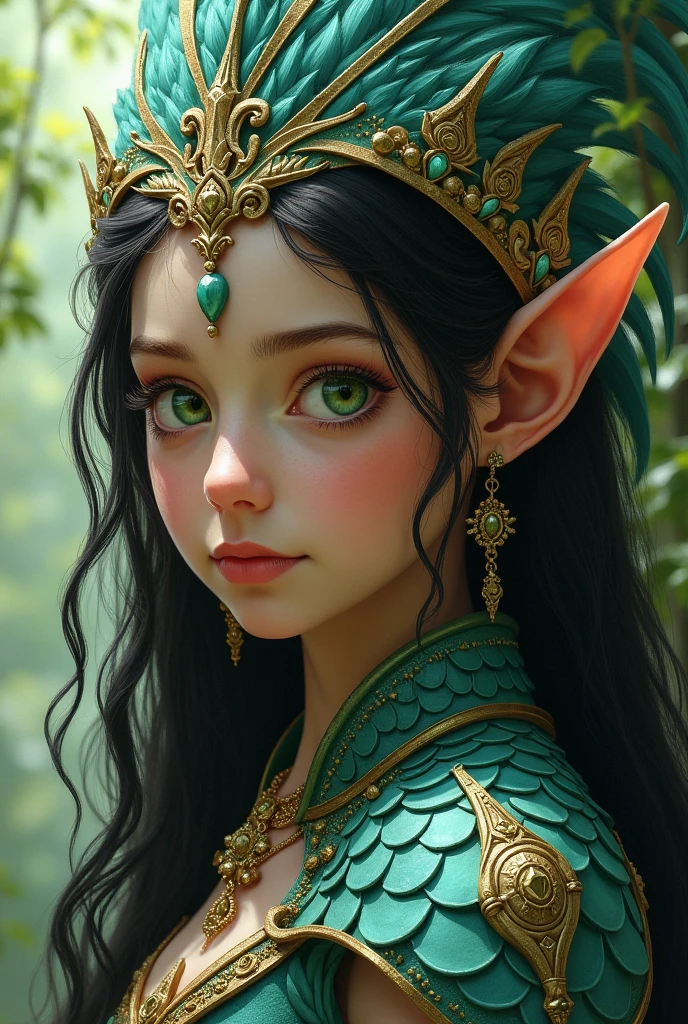 Face mix of Nayanthara and Anushka Shetty, 8k, ultra detailed, photograph of a beautiful elven woman, high fashion elven style