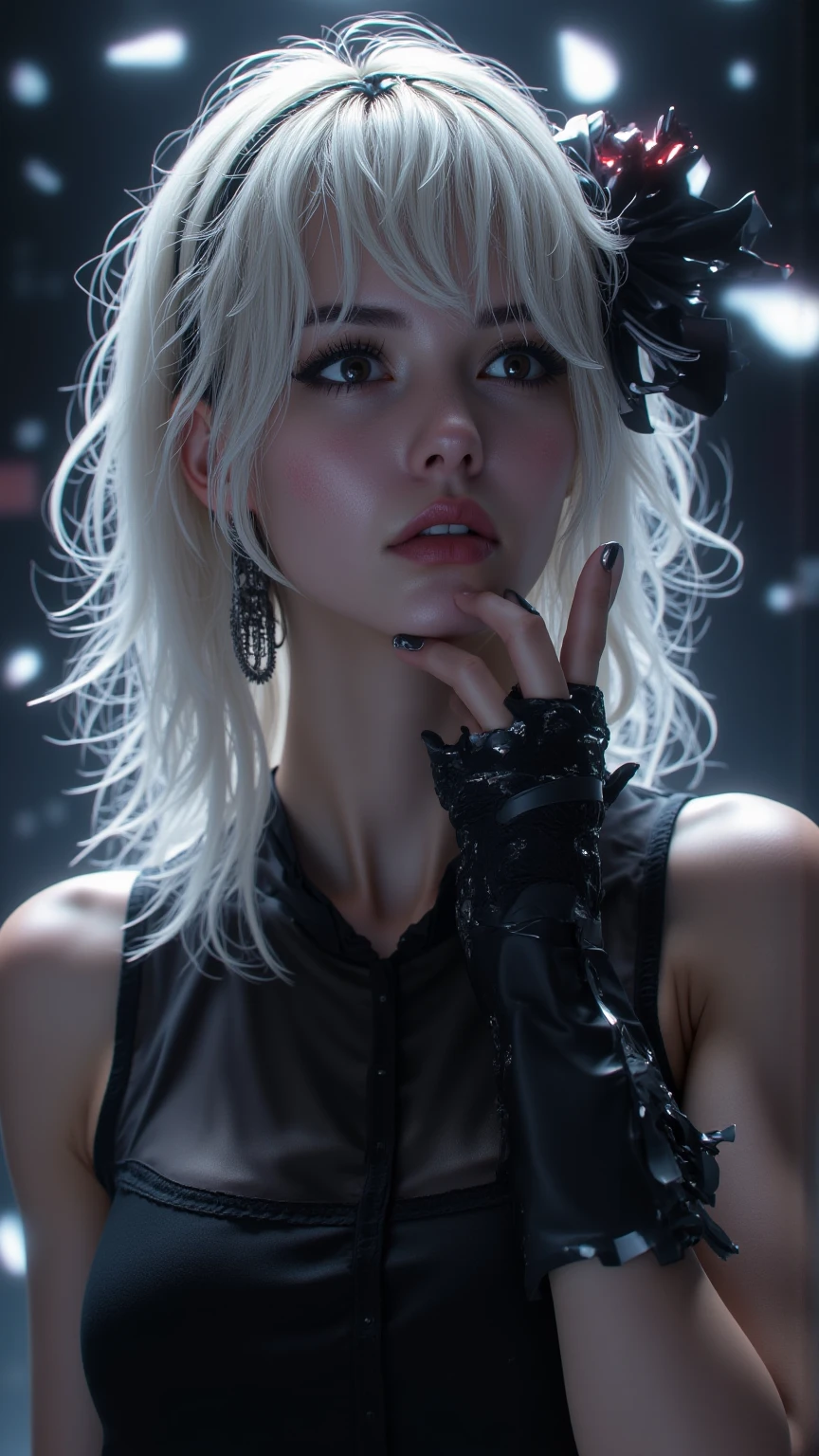 un primer plano de una mujer con un cigarrillo en la mano, portrait of Emma Frost, j. Scott Campbell, Emma Frost, j Scott Campbell, artegerm greg rutkowski _ greg, Chris Moore. artegerm, abbey lee kershaw as Emma Frost, in the style artegerm, artegerm style, Martín entonces, estilo de charlie bowater