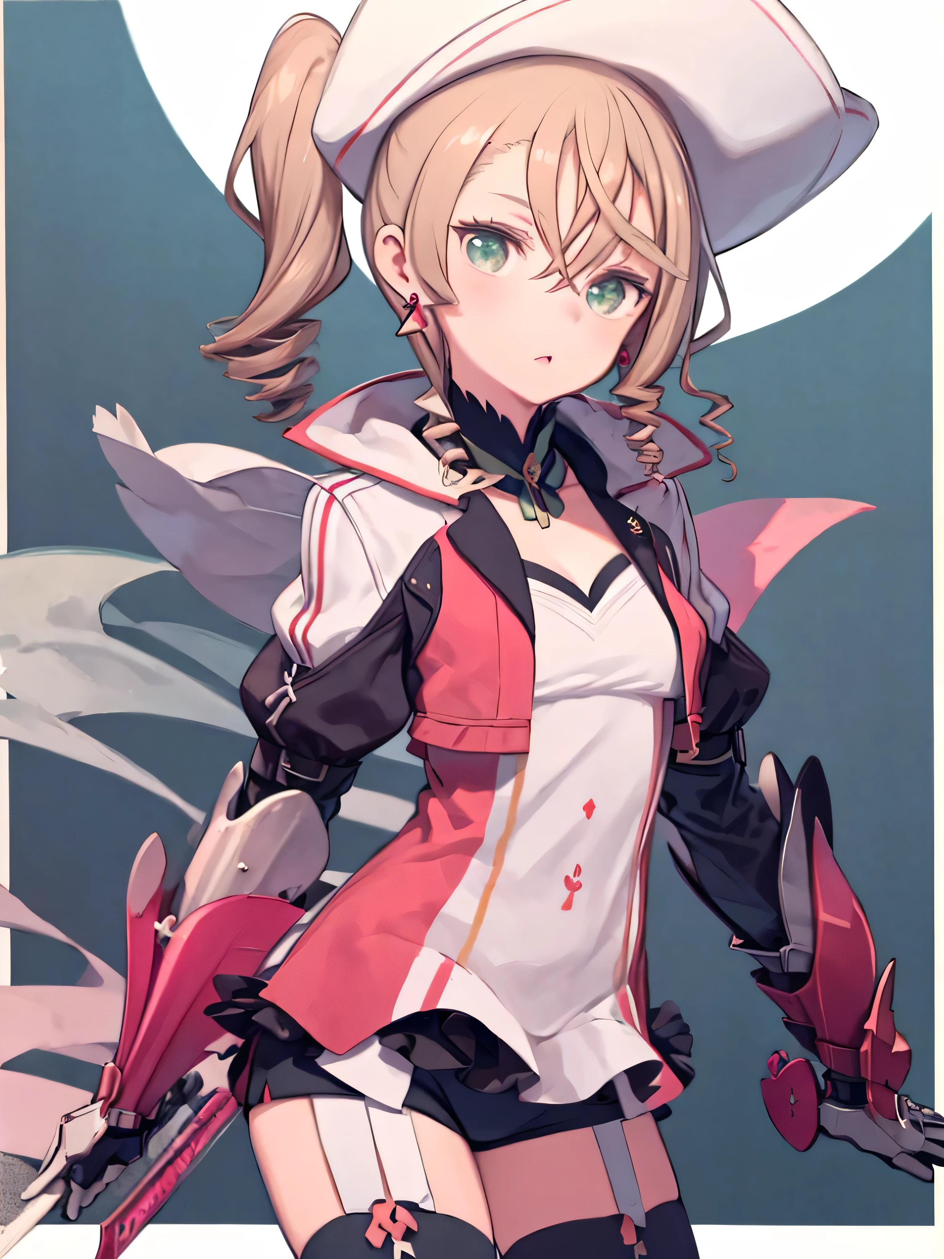 alishadef, side ponytail, drill hair, armor, gloves, gauntlets, shorts, thighhighs, garter straps
alishadlc, hat, jacket, black and blue shirt, white gloves, skirt, thighhighs, earrings, cleavage
alisharnd, side ponytail, drill hair
