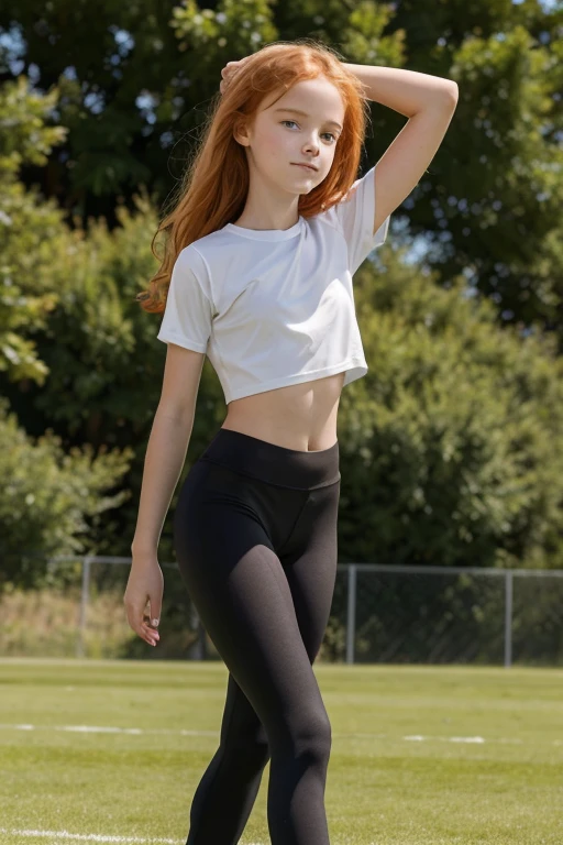 in park, small, com roupa de ballet e legging, 10-year-old
